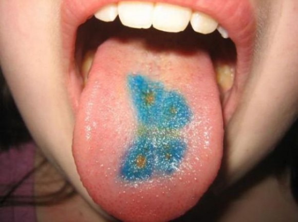 Cool Butterfly Tattoo On Tongue