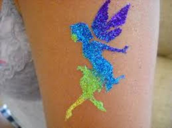 Cool Glitter Fairy Tattoo Design For Arm