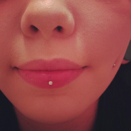 Dimple Cheek And Lower Lip Piercing For Girls