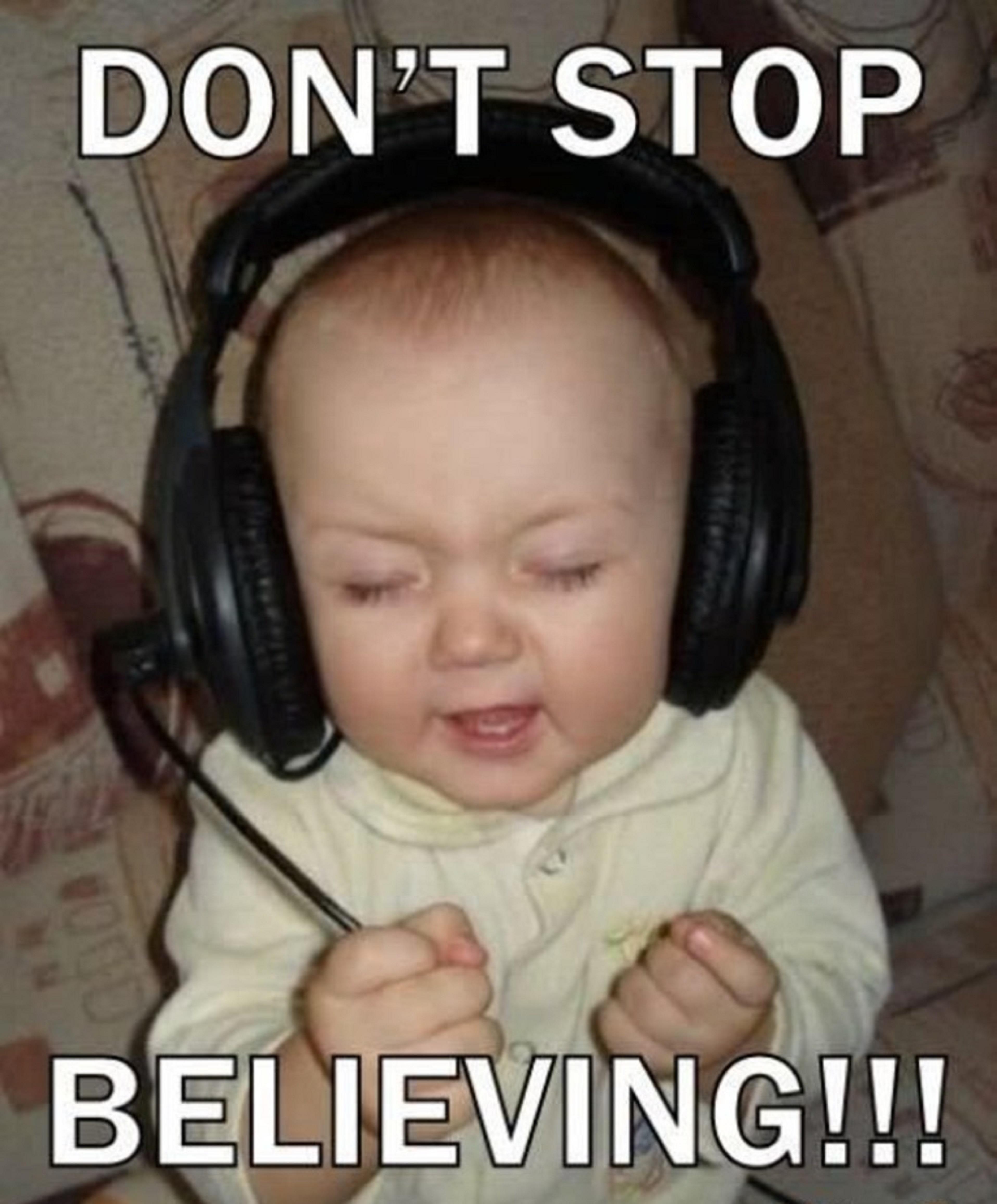 Don't Stop Funny Baby Listening Music Image