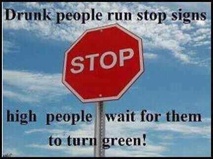 Drunk People Run Stop Signs Funny Image