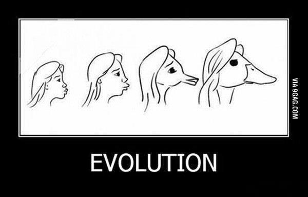 Duck Face Funny Evolution Picture