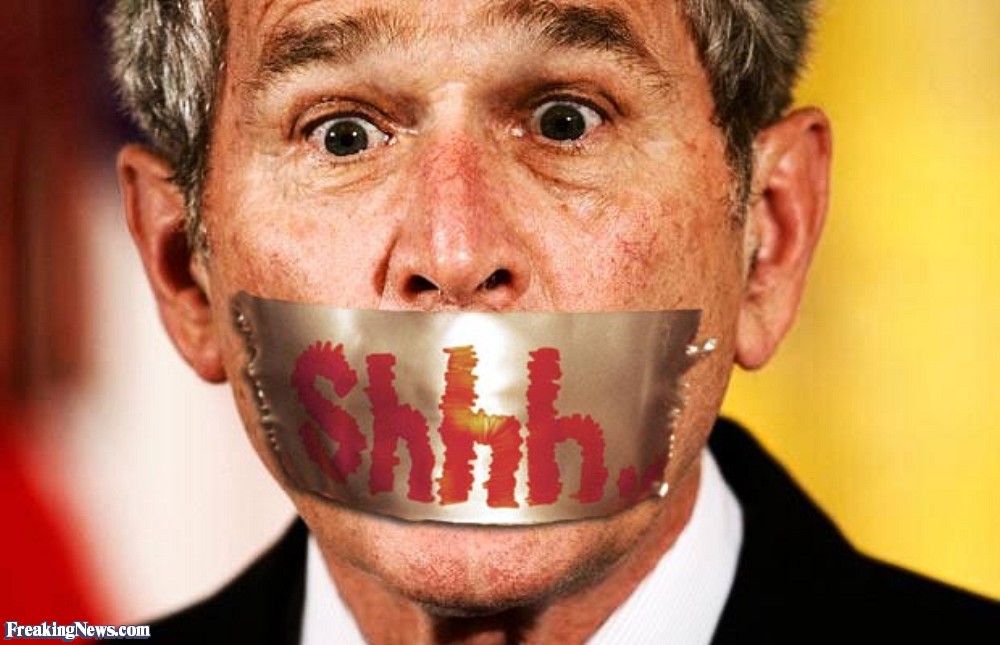 Duct Tape On George Bush Mouth Funny Picture
