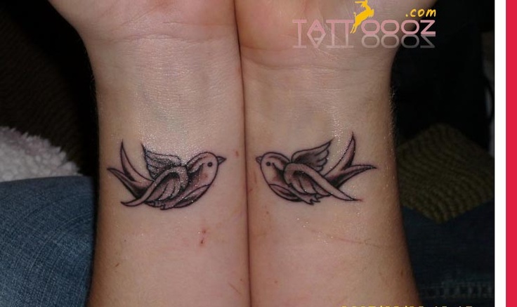 Flying Swallows Wrist Tattoo For Women