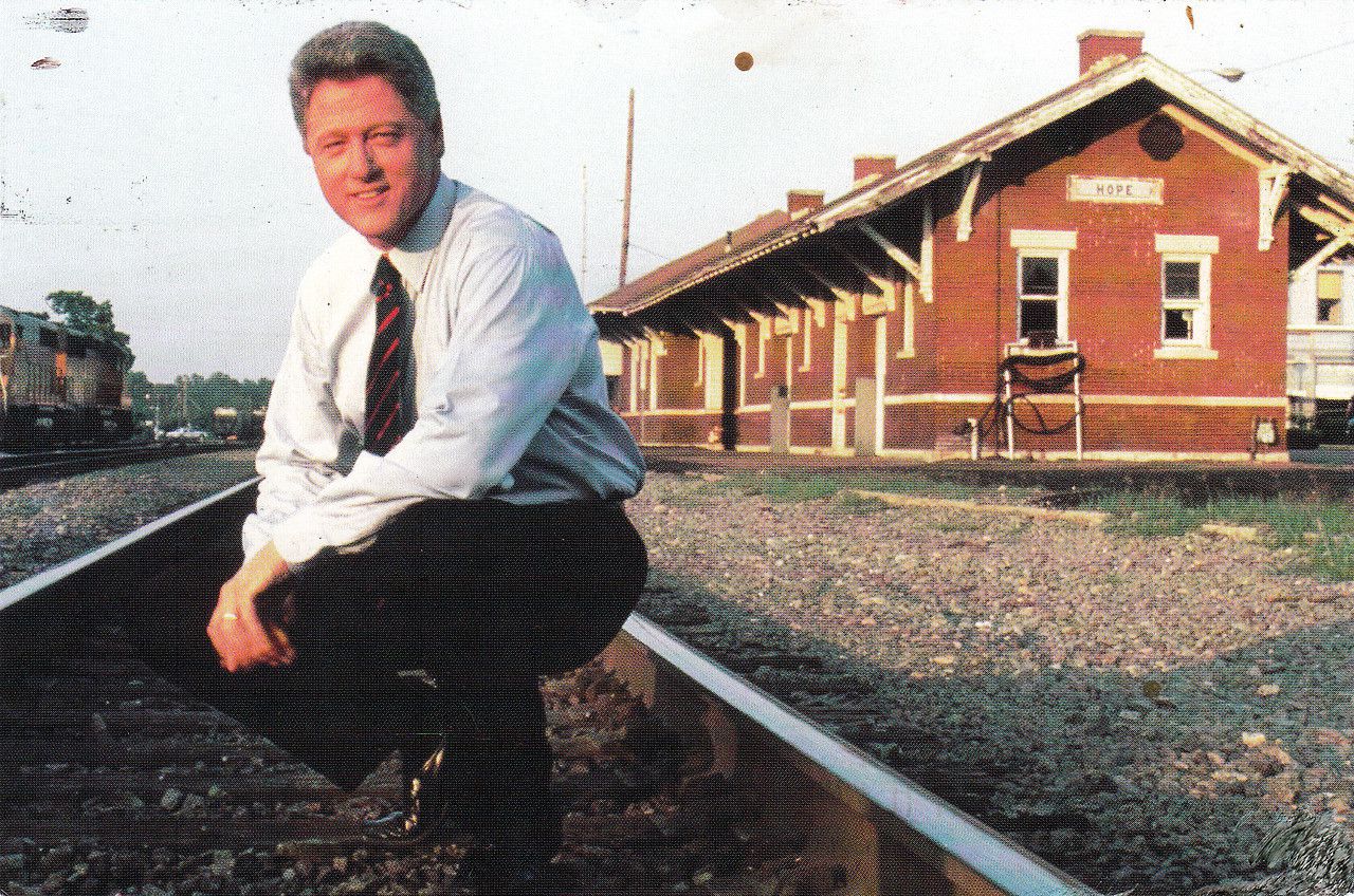 Funny Bill Clinton On Railway Track