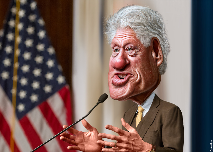 Funny Caricatures Bill Clinton Speech Picture