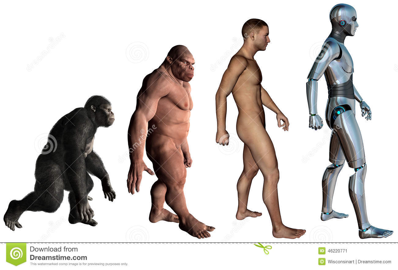 Funny Chimpanzee Evolution To Robot Picture