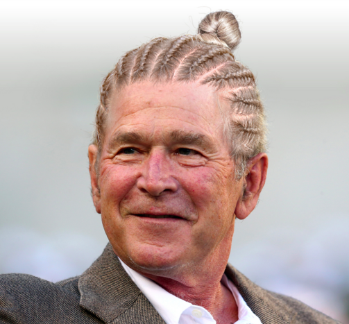 Funny George Bush Corn Row Hairstyle Image