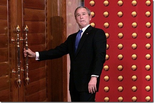 Funny George Bush Trying To Open Door