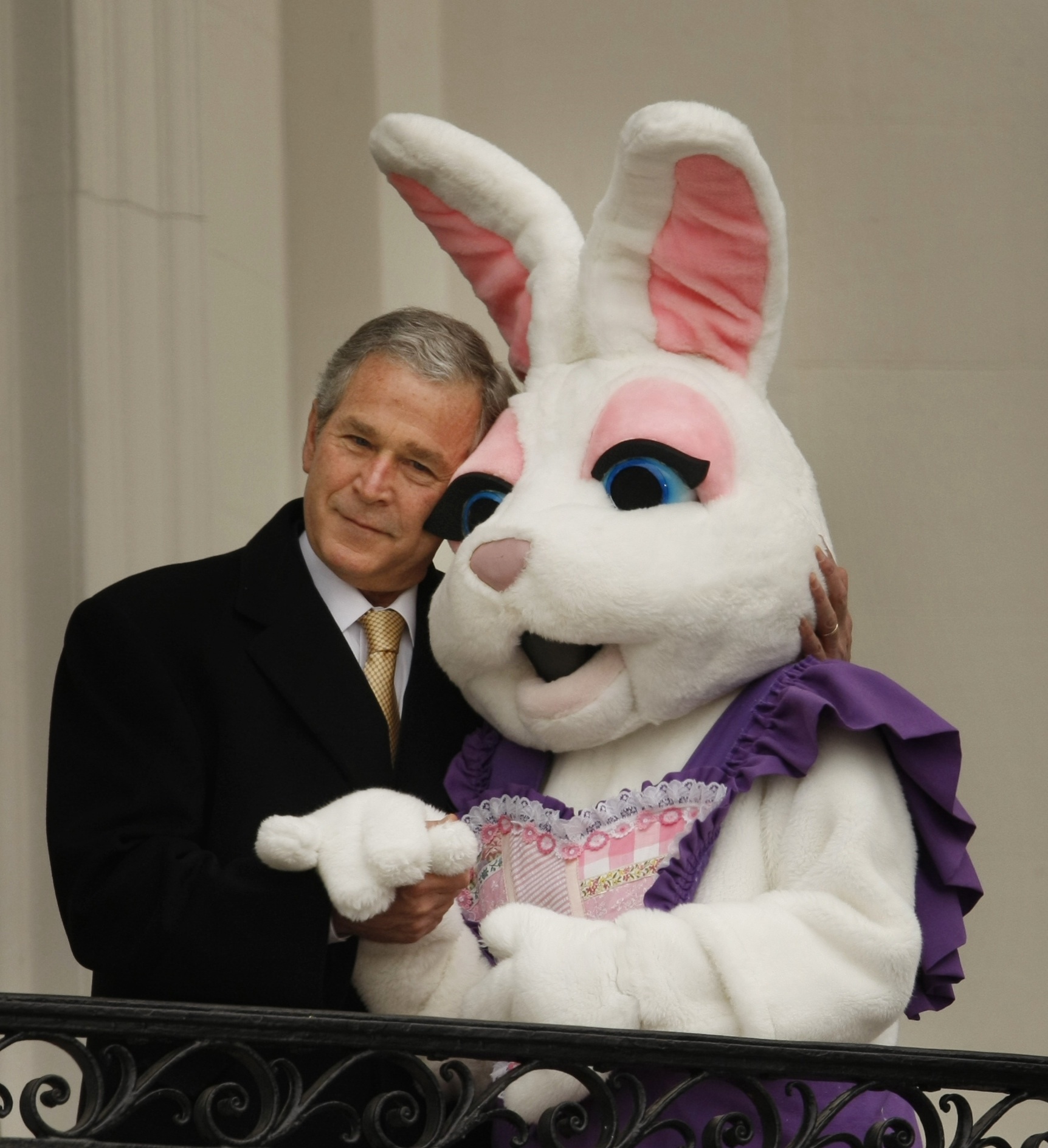 Funny George Bush With Easter Bunny