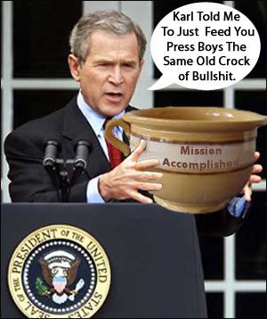 Funny George Bush With Mission Accomplished Cup