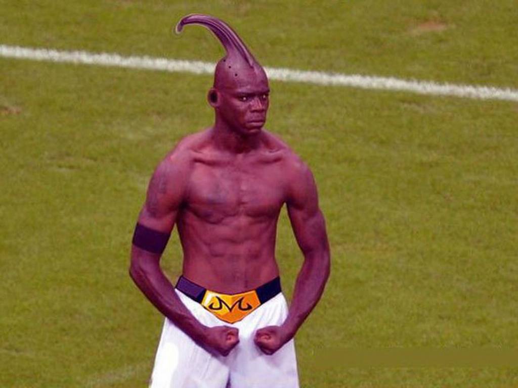 Funny Muscular Mario Balotelli With Dragon Hair Style