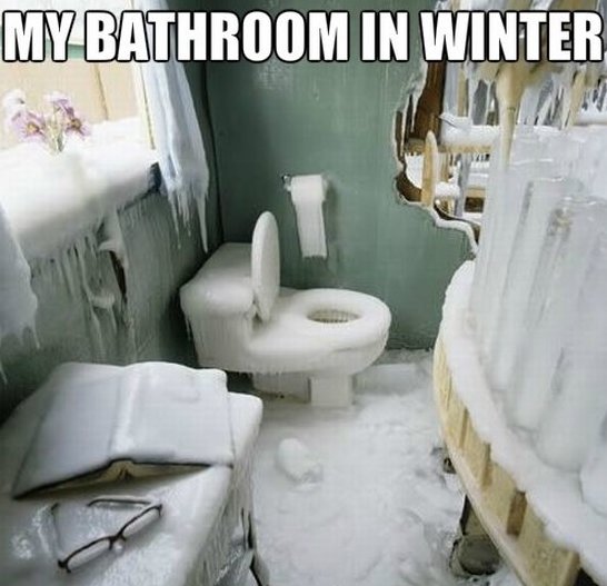 Funny Snow Covered Bathroom Humor Picture