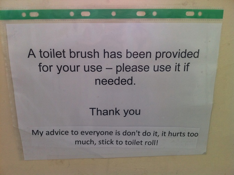 Funny Toilet Brush Has Been Provided For Your Use Bathroom Humor Picture