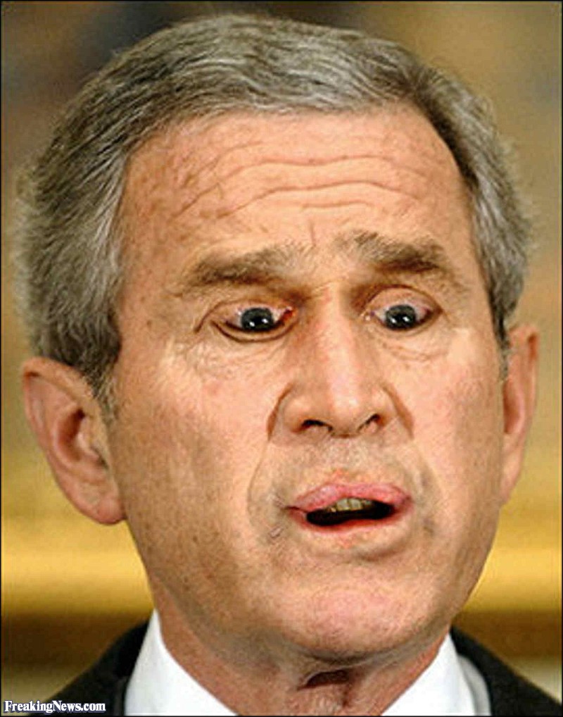 George Bush Funny Eyes And Lips Photoshop Image