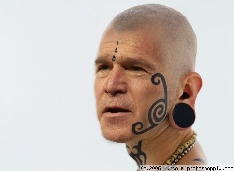 George Bush Funny Piercing Ear Image