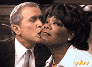 George Bush Kissing Michelle Obama Funny Gif
