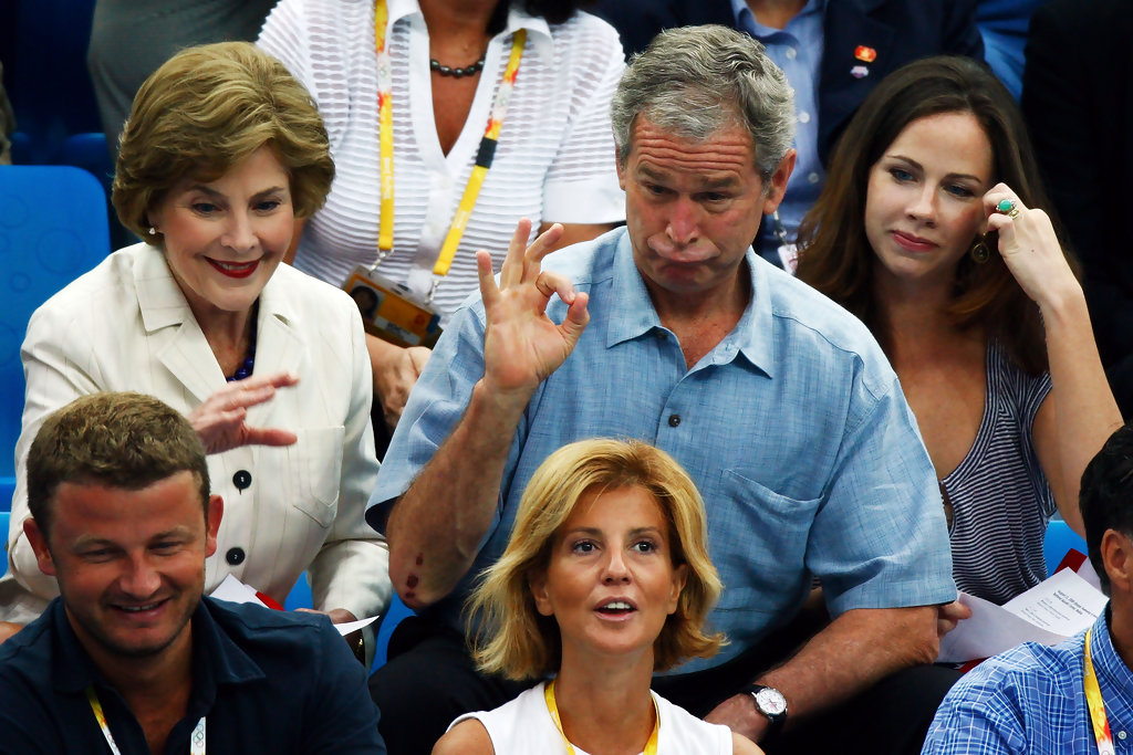 George Bush Sitting In Audience And Making Funny Face