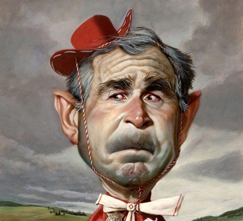 George Bush With Hat Funny Caricatures Picture