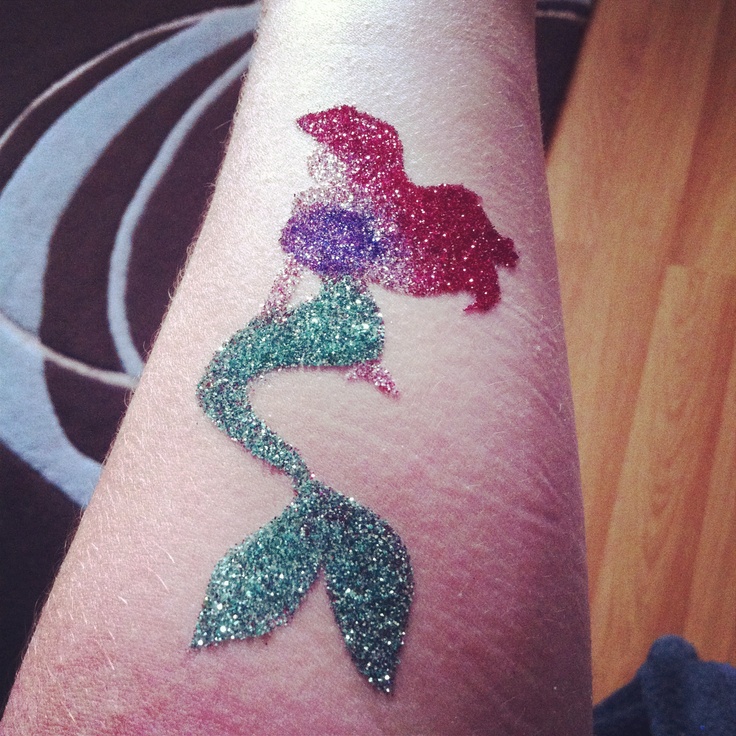 Glitter Ariel Tattoo Design For Forearm