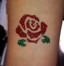 Glitter Red Rose Tattoo Design