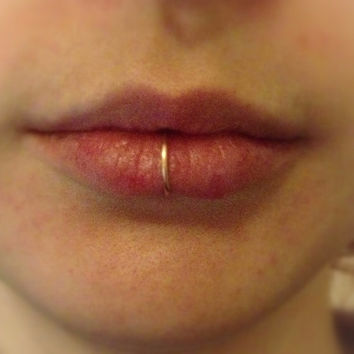 Gold Lip Ring Piercing For Girls