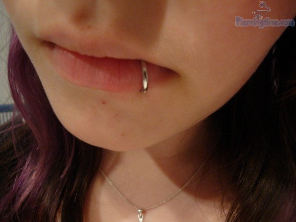 Gold Ring Lip Piercing For Girls