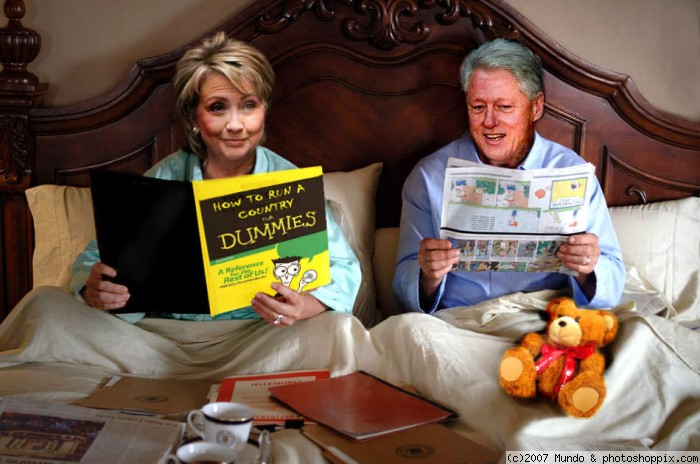 Hillary Clinton And Bill Clinton Reading Funny Picture