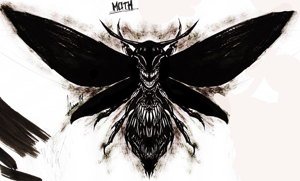 Latest Black Moth Tattoo Design