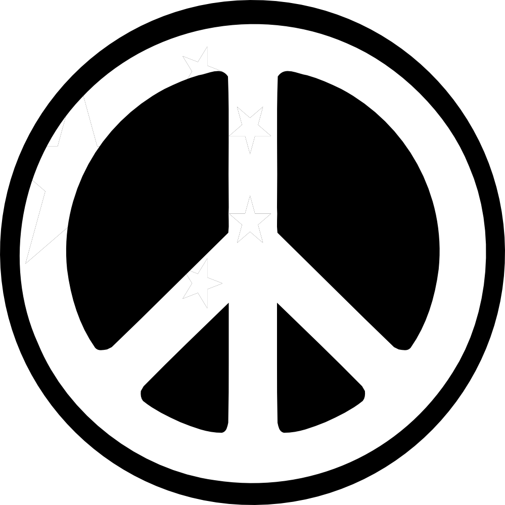 Latest Black Peace Logo Tattoo Stencil