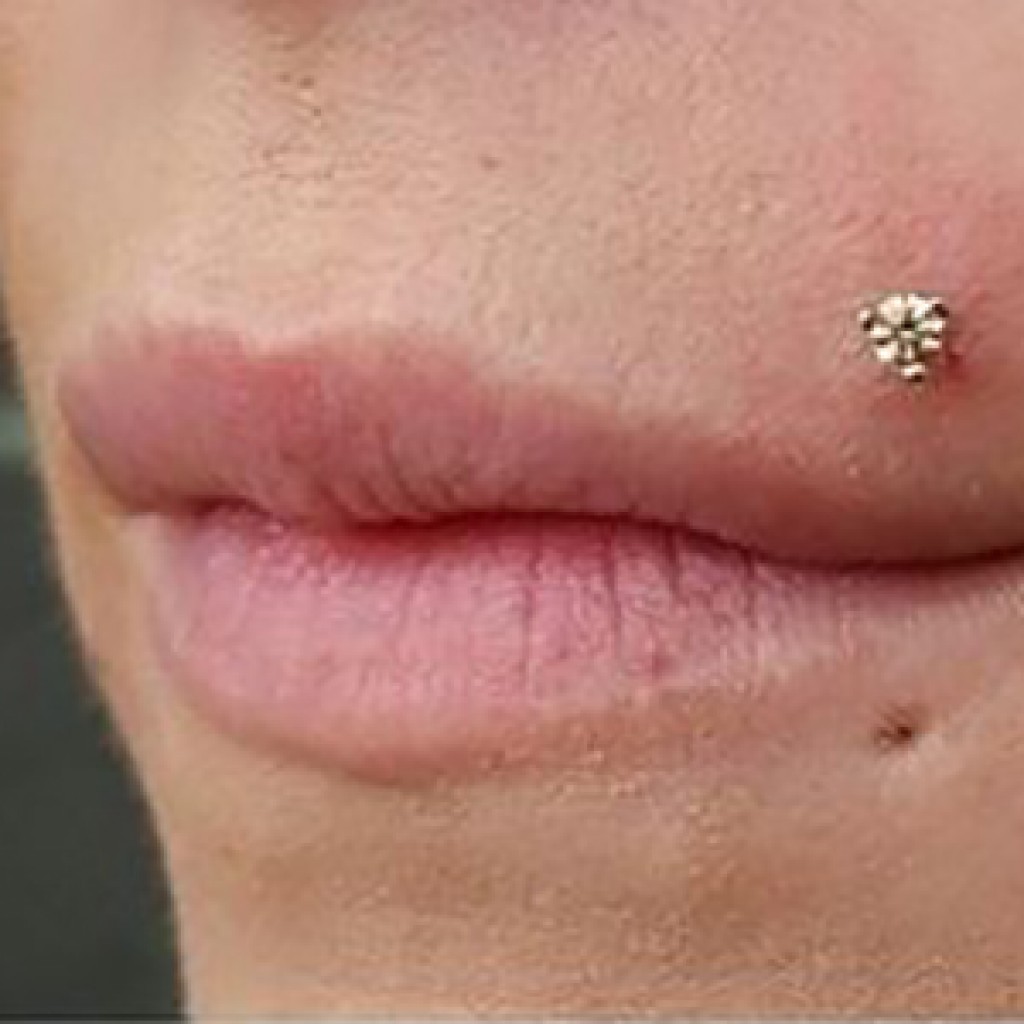 Lip Piercing Closeup Image
