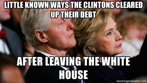 Little Knows Ways The Clinton's Cleared Up Their Debit Funny Bill Clinton Meme