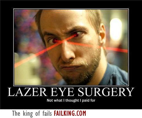 Man Lazer Eye Surgery Funny Poster