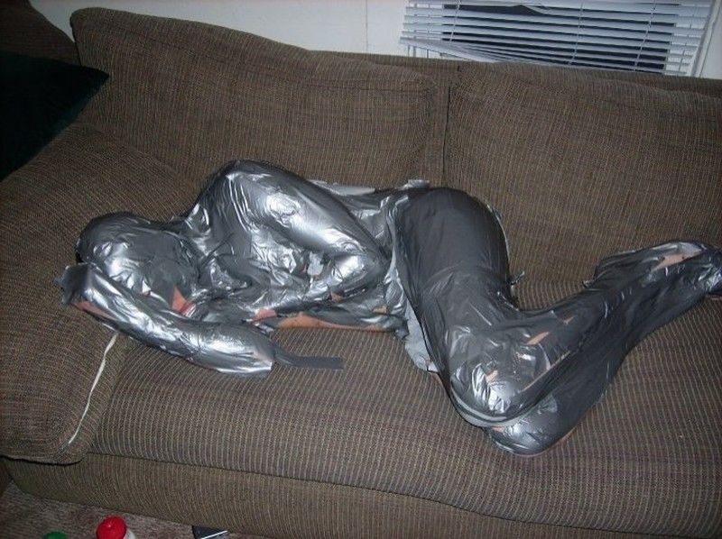 Man Wrapped In Duct Tape Funny Passed Out Picture