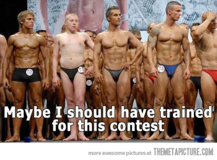 Maybe I Should Have Trained For This Contest Funny Muscle Fail Man Picture