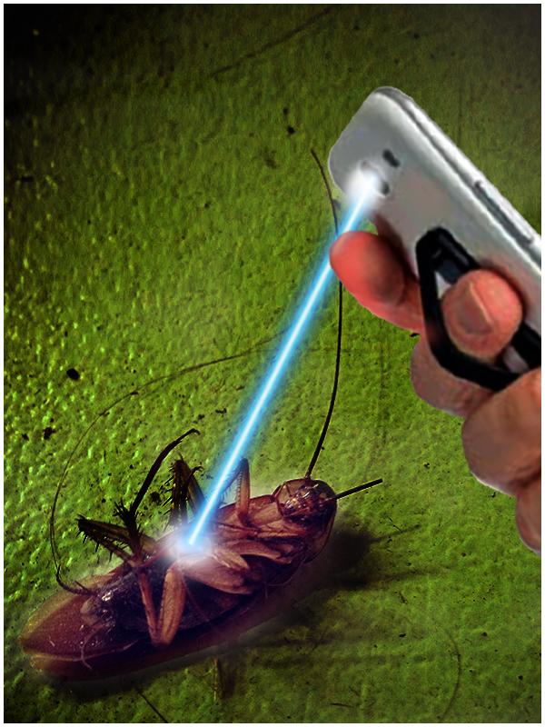 Mobile Laser Attack Cockroach Funny Picture