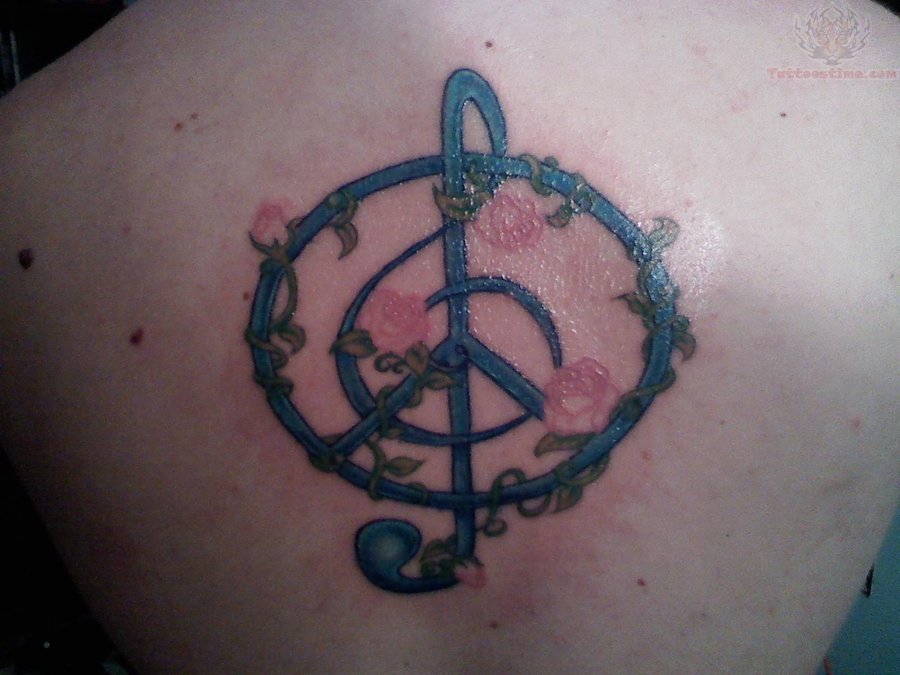 Music Knot Peace Logo Tattoo Design