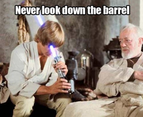 Never Look Down The Barrel Funny Laser Eye