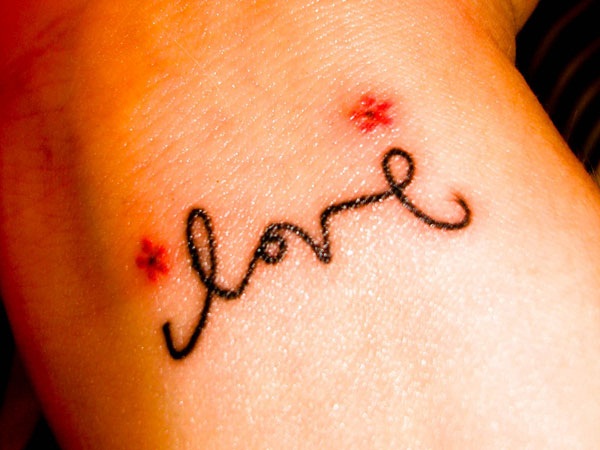 Nice Love Wrist Tattoo For Women