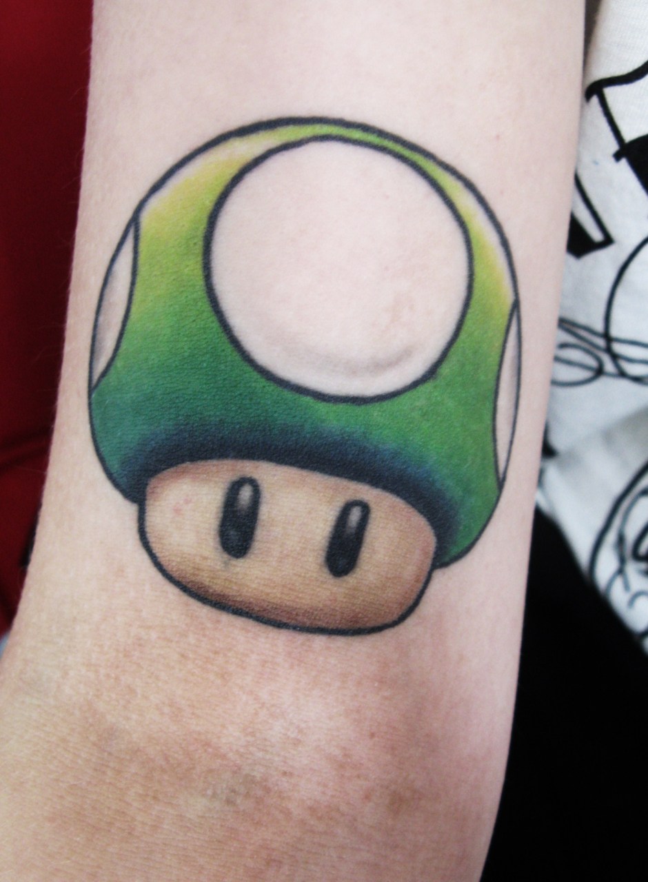 Nice Mario Mushroom Tattoo Idea