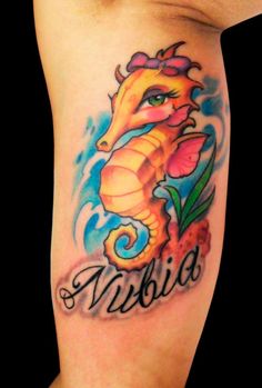 Nubia - Seahorse Tattoo Design For Bicep