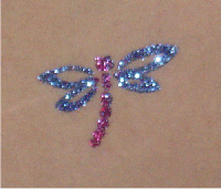 Pink And Blue Glitter Dragonfly Tattoo Design