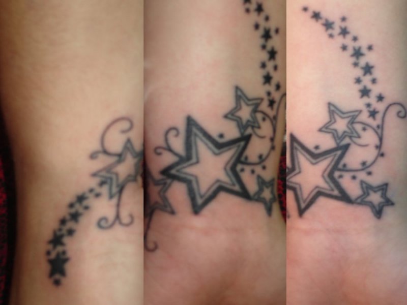 Shooting Stars Wrist Tattoo For Women