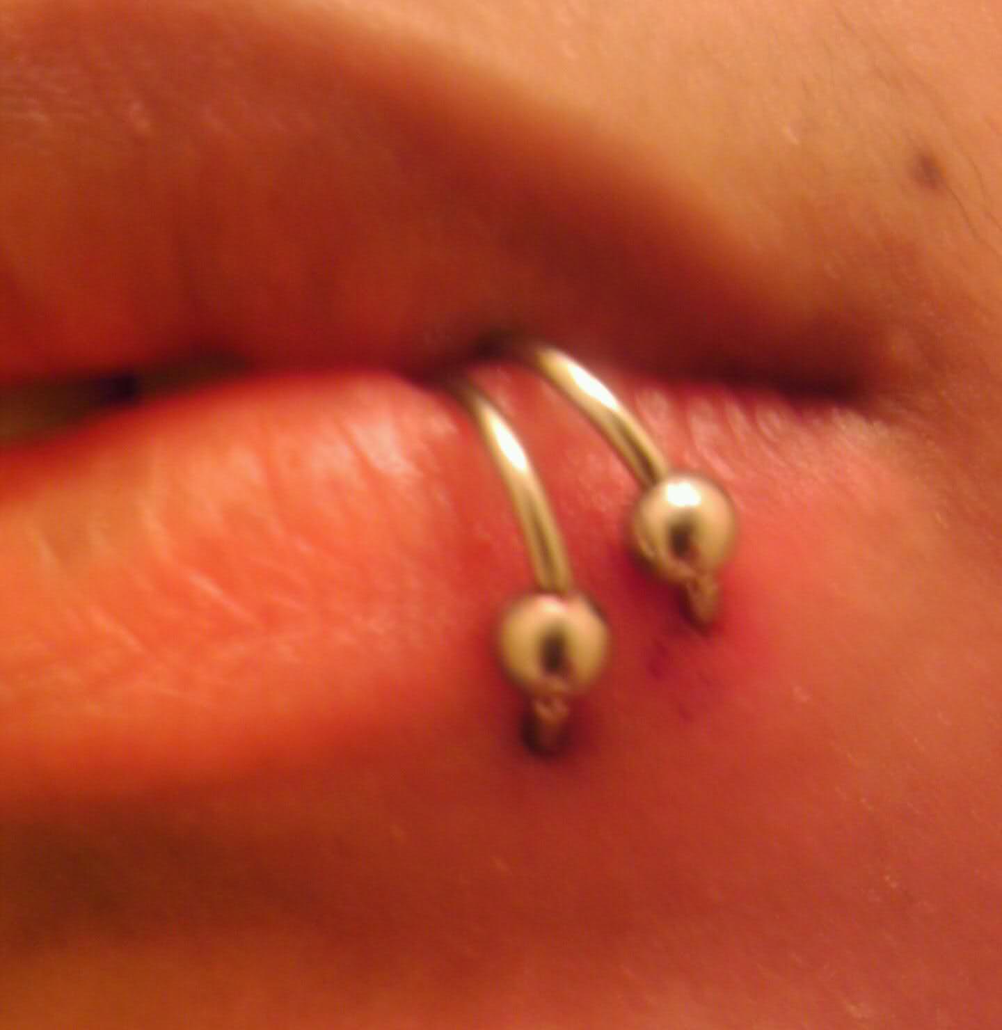 Silver Bead Rings Lip Piercing Picture