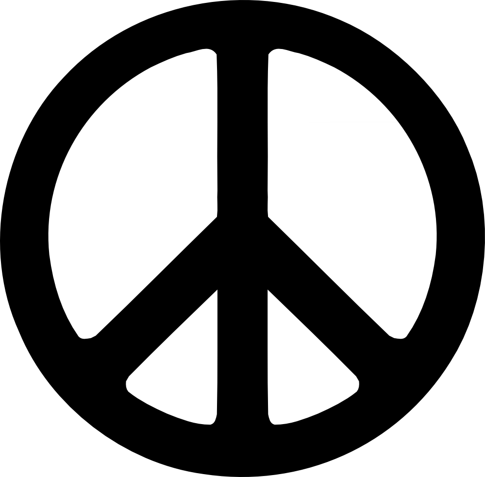 Simple Black Peace Logo Tattoo Stencil