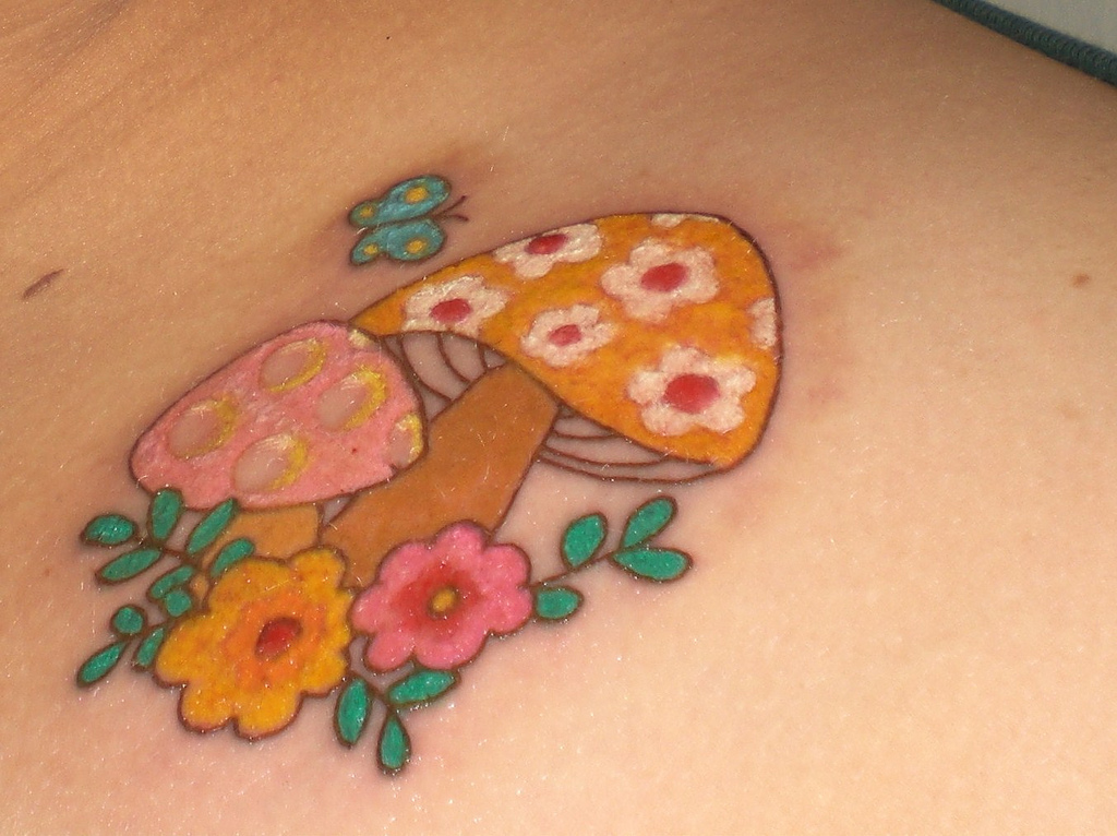 Simple Mushroom Tattoo by Christine Yells