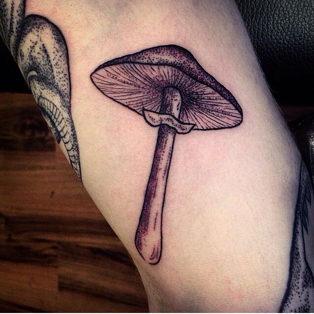 Simple Mushroom Tattoo by Rebecca Vincent