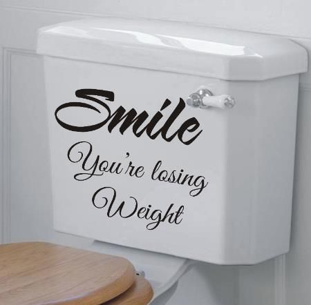 Smile You Are Losing Weight Funny Bathroom Humor Flush Tank Image