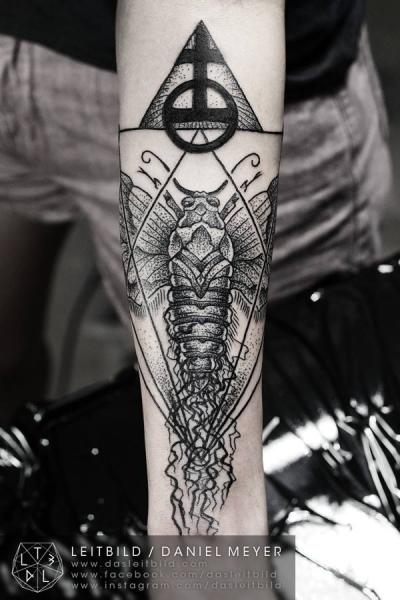 Unique Moth Tattoo On Forearm By Leitbild