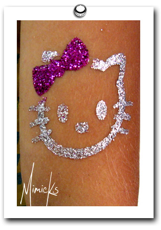 Wonderful Glitter Hello Kitty Tattoo Design